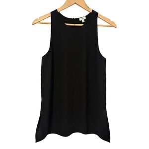 Vince Black Sleeveless Keyhole Crepe Shell Top Womens M Office Minimalist Chic